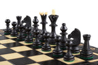Juego de ajedrez Senator de 14,2 pulgadas con bandeja (pieza King de 3,2 pulgadas) – Edición Negra