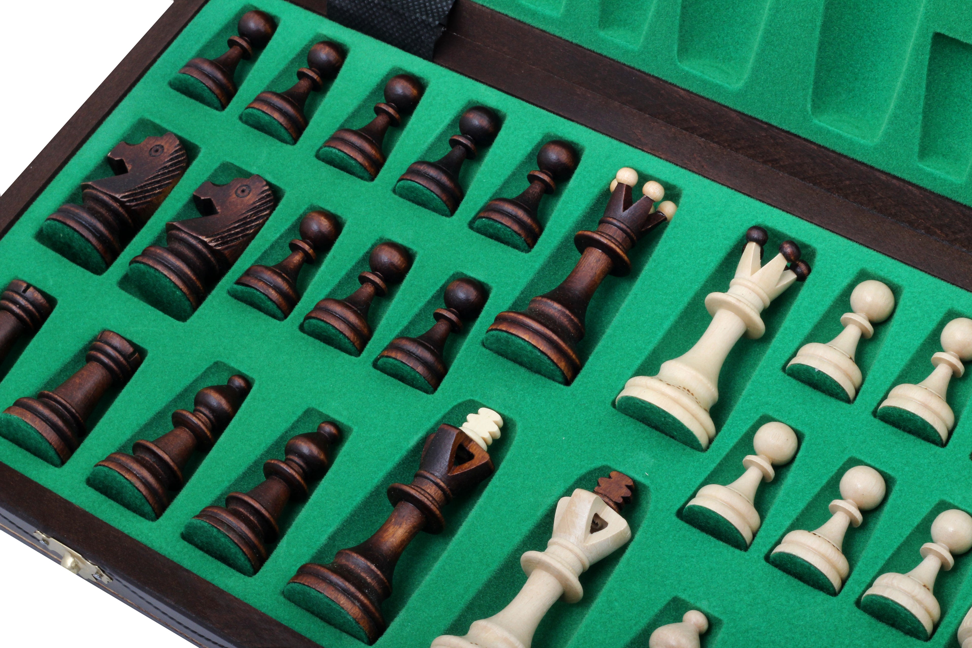 Juego de ajedrez Senator de 16 pulgadas con bandeja de inserción (tamaño King de 3,15 pulgadas)