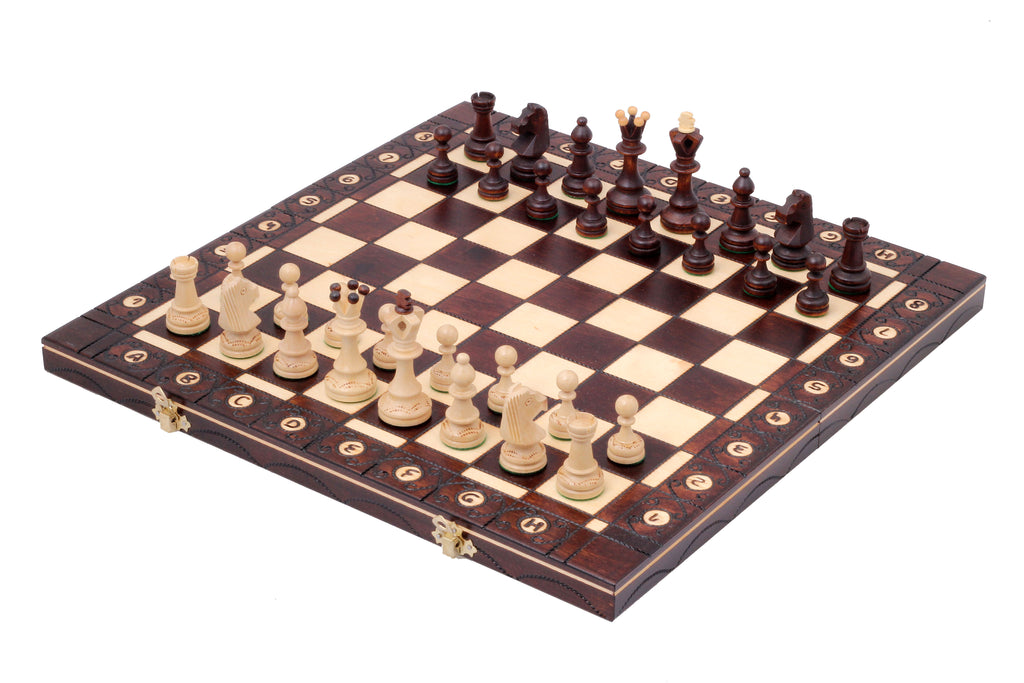 Juego de ajedrez Senator de 16 pulgadas con bandeja de inserción (tamaño King de 3,15 pulgadas)
