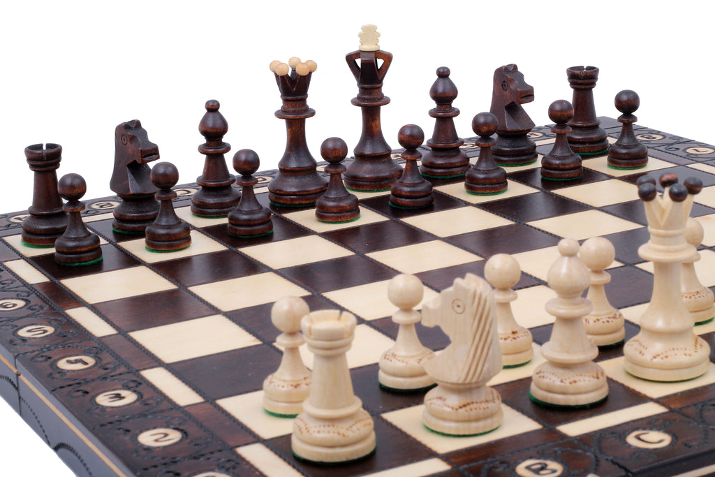 Juego de ajedrez Senator de 16 pulgadas con bandeja de inserción (tamaño King de 3,15 pulgadas)