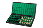 Juego de ajedrez de madera Ambassador Black Deluxe con incrustaciones quemadas – Tamaño n.° 5.5