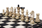 Juego de ajedrez de madera Ambassador Black Deluxe con incrustaciones quemadas – Tamaño n.° 5.5