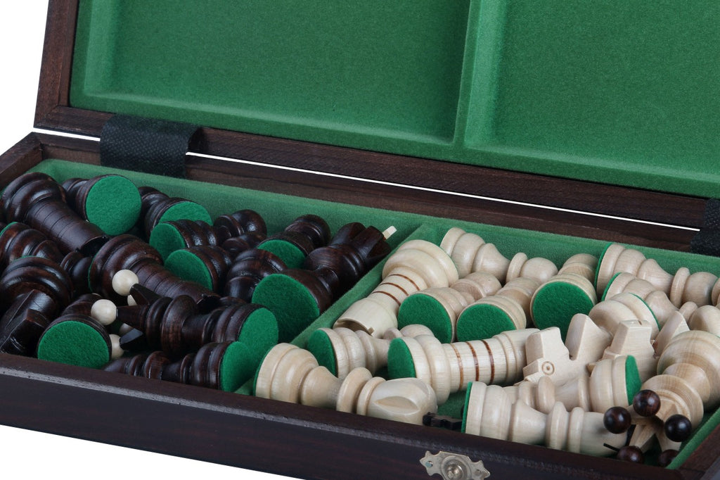 Juego de ajedrez grande Pearl con almacenamiento forrado de fieltro (tamaño King de 3,54 pulgadas)