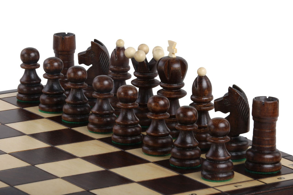 Juego de ajedrez grande Pearl con almacenamiento forrado de fieltro (tamaño King de 3,54 pulgadas)