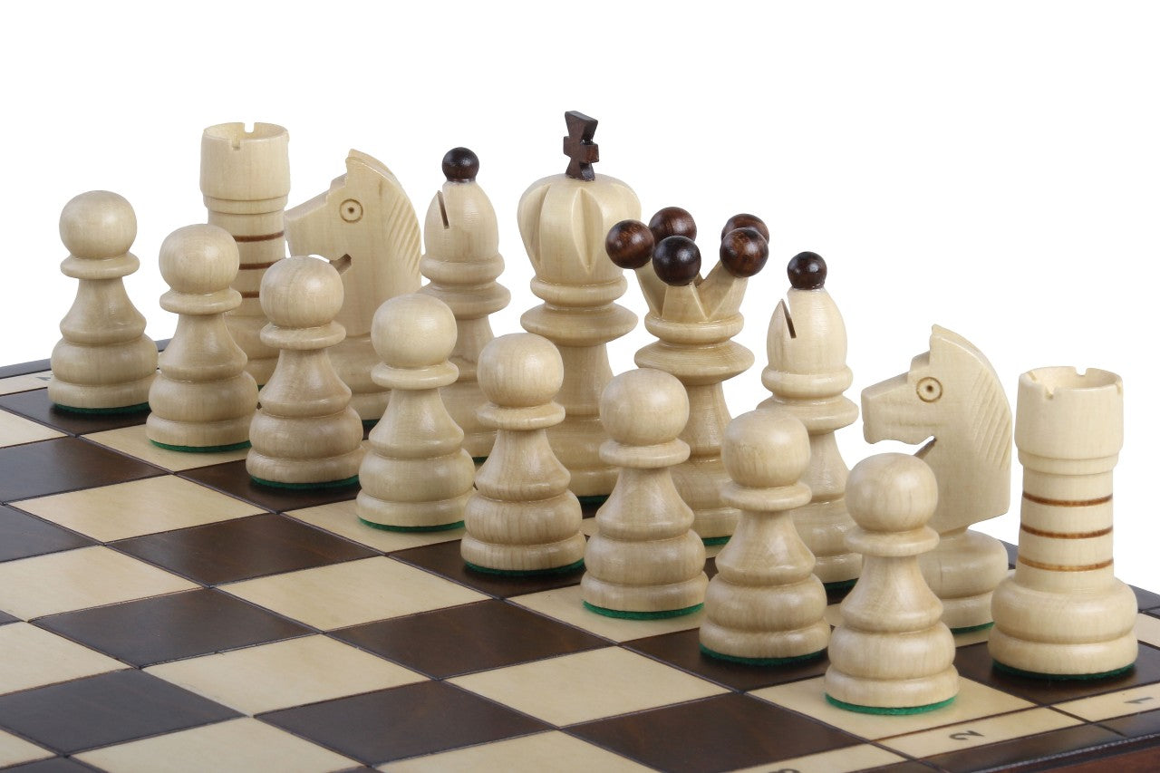 Juego de ajedrez grande Pearl con almacenamiento forrado de fieltro (tamaño King de 3,54 pulgadas)