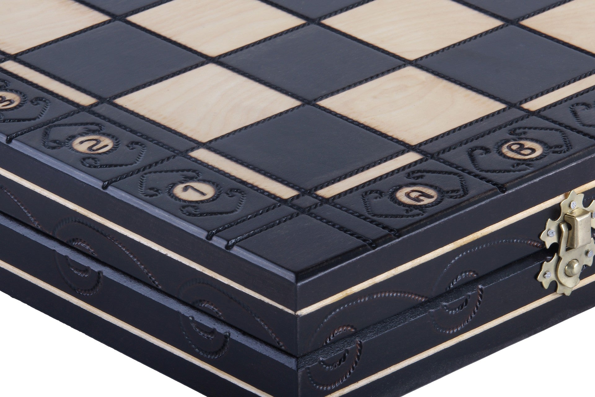 Juego de ajedrez Consul estilo Staunton con bandeja de inserción, acabado negro, 3,15 pulgadas Kin