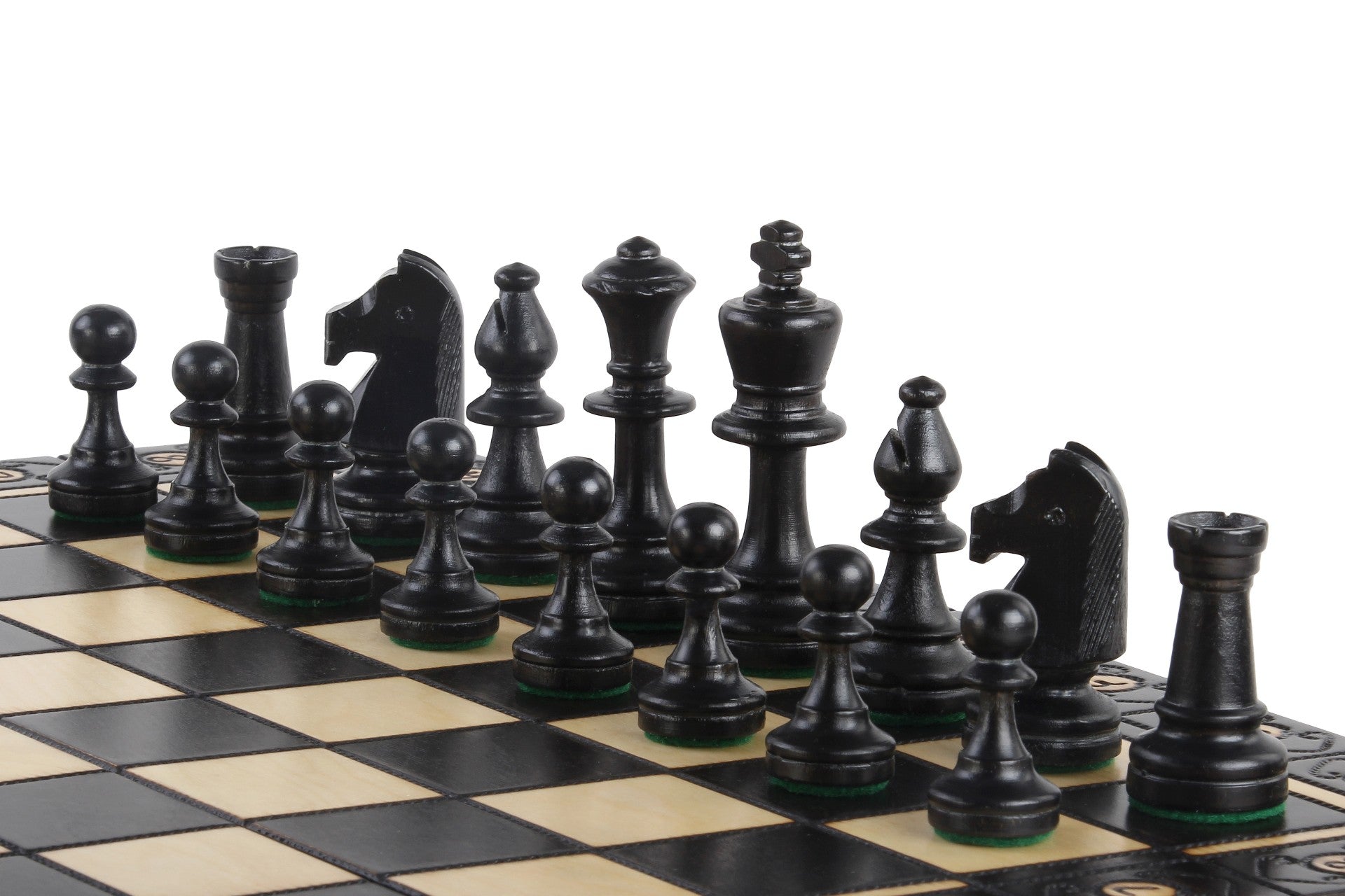 Juego de ajedrez Consul estilo Staunton con bandeja de inserción, acabado negro, 3,15 pulgadas Kin