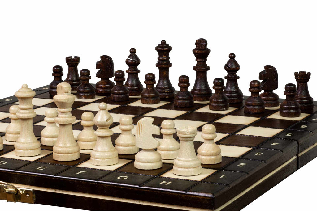 Juego de ajedrez escolar magnético con bandeja (tamaño King de 2")