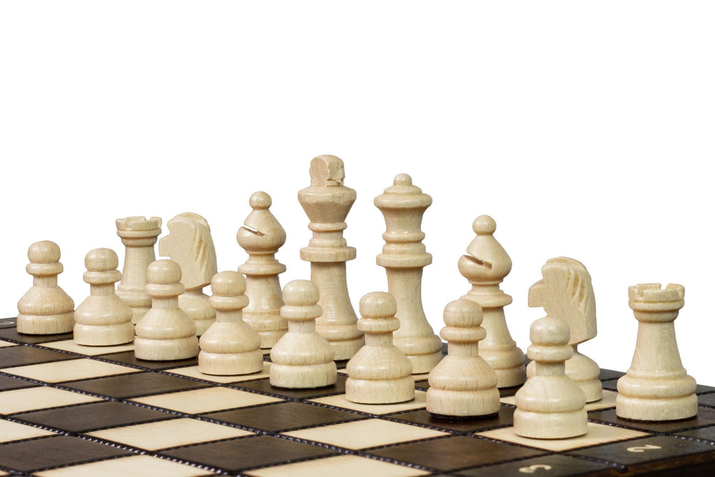 Juego de ajedrez escolar magnético con bandeja (tamaño King de 2")