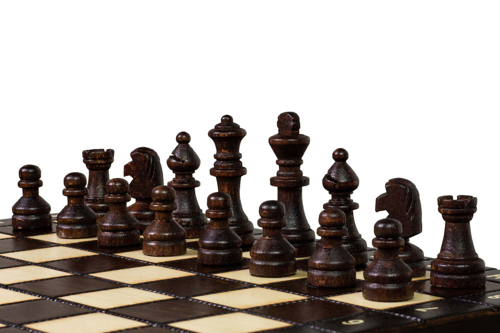 Juego de ajedrez escolar magnético con bandeja (tamaño King de 2")