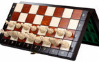 Juego de ajedrez magnético marrón con bandeja (tamaño King de 2,36")