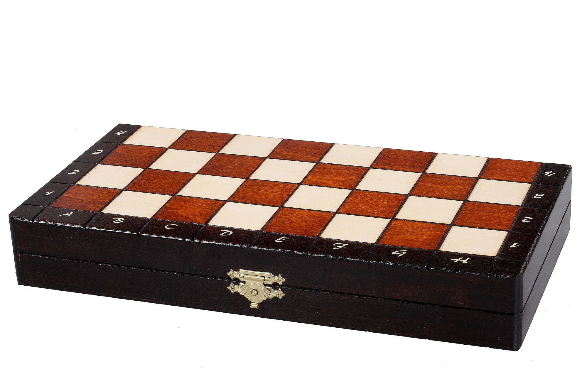 Juego de ajedrez magnético marrón con bandeja (tamaño King de 2,36")