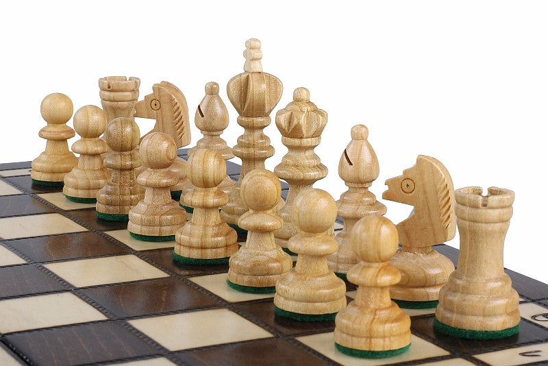 Juego de ajedrez y damas de viaje de madera de cerezo: juego compacto 2 en 1
