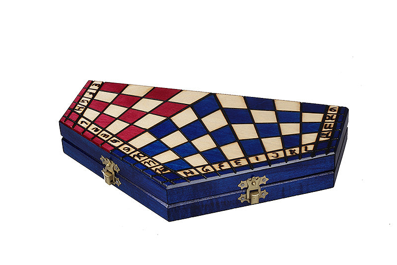 Juego de ajedrez de madera tricolor para tres jugadores, 3,35 pulgadas, tamaño King