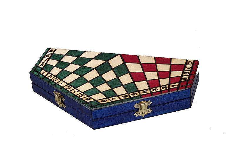 Juego de ajedrez de madera tricolor para tres jugadores, 3,35 pulgadas, tamaño King