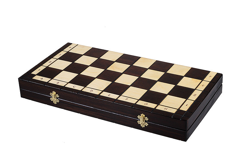 Juego de ajedrez de madera Beskid Highland, estilo popular polaco, tablero de 46 cm
