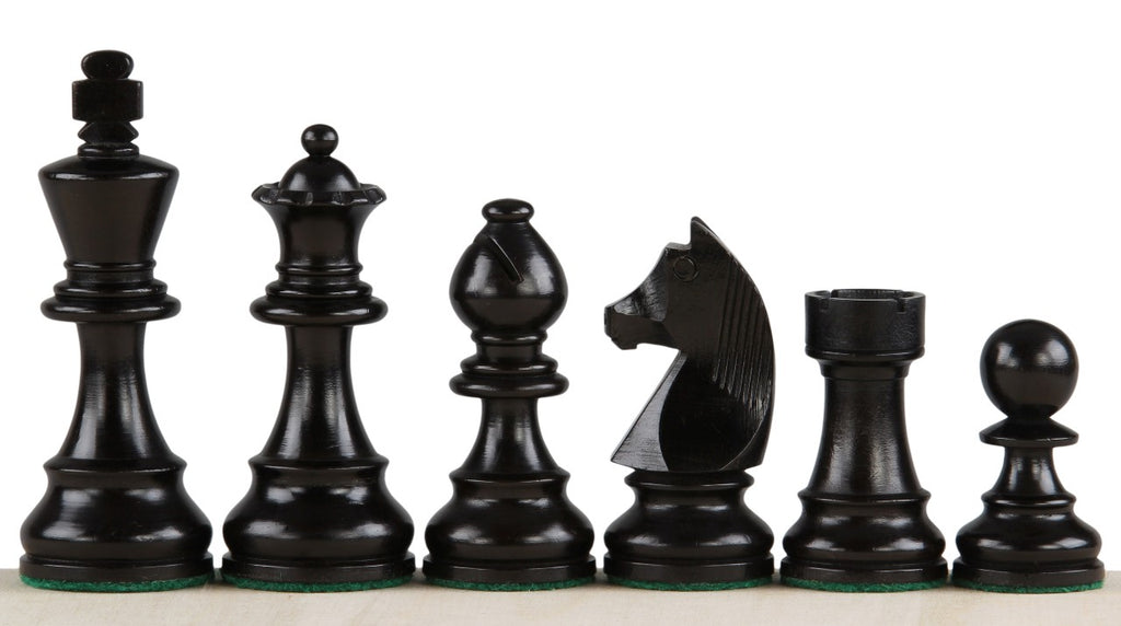 Juego de ajedrez de torneo n.º 5: Caballo alemán de 8,9 cm con tablero de padouk