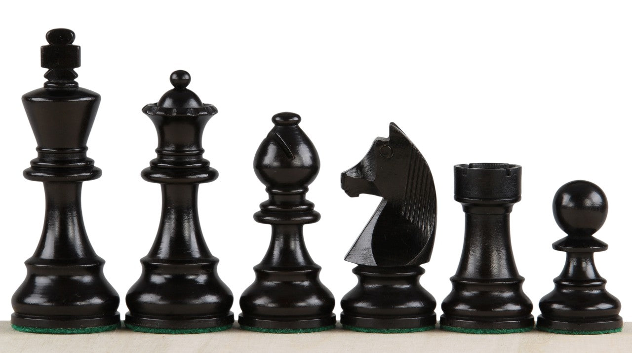 Juego de ajedrez de torneo n.º 5: Caballo alemán de 8,9 cm con tablero de padouk