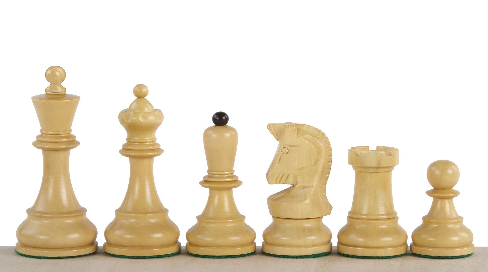 Piezas de ajedrez de acacia de Dubrovnik de 9,5 cm, estilo Bobby Fischer
