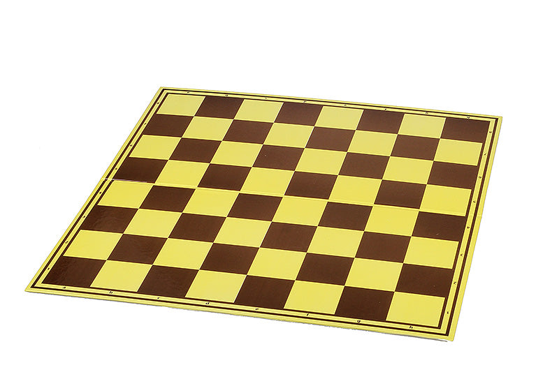 Tablero de ajedrez plegable de cartón de 19,7″, amarillo y marrón, con anotación