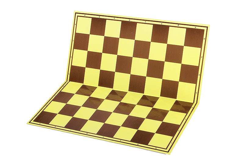 Tablero de ajedrez plegable de cartón de 19,7″, amarillo y marrón, con anotación