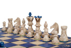 Juego de ajedrez de madera azul Ambassador con incrustaciones quemadas – Tamaño n.° 5