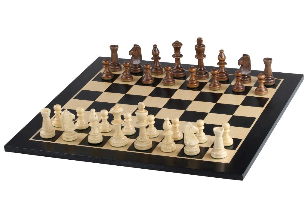 Tablero de ajedrez de caoba negra y arce de 18,9″ (sin anotaciones)