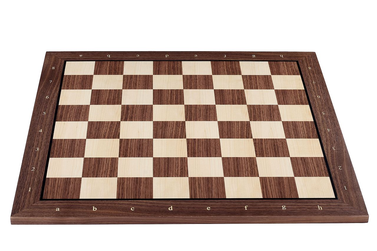 Tablero de ajedrez de torneo de nogal y arce con notación – 21,25″