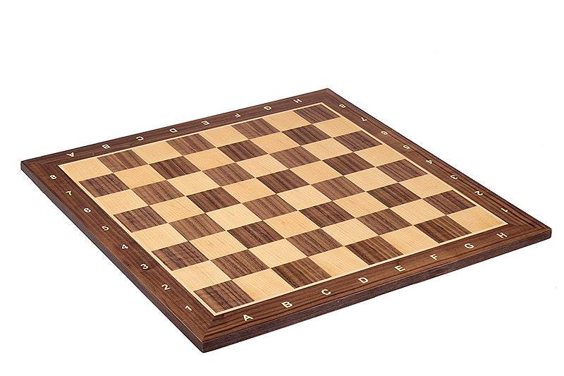 Tablero de ajedrez de nogal y sicomoro de 17,3″ con notación, estilo torneo