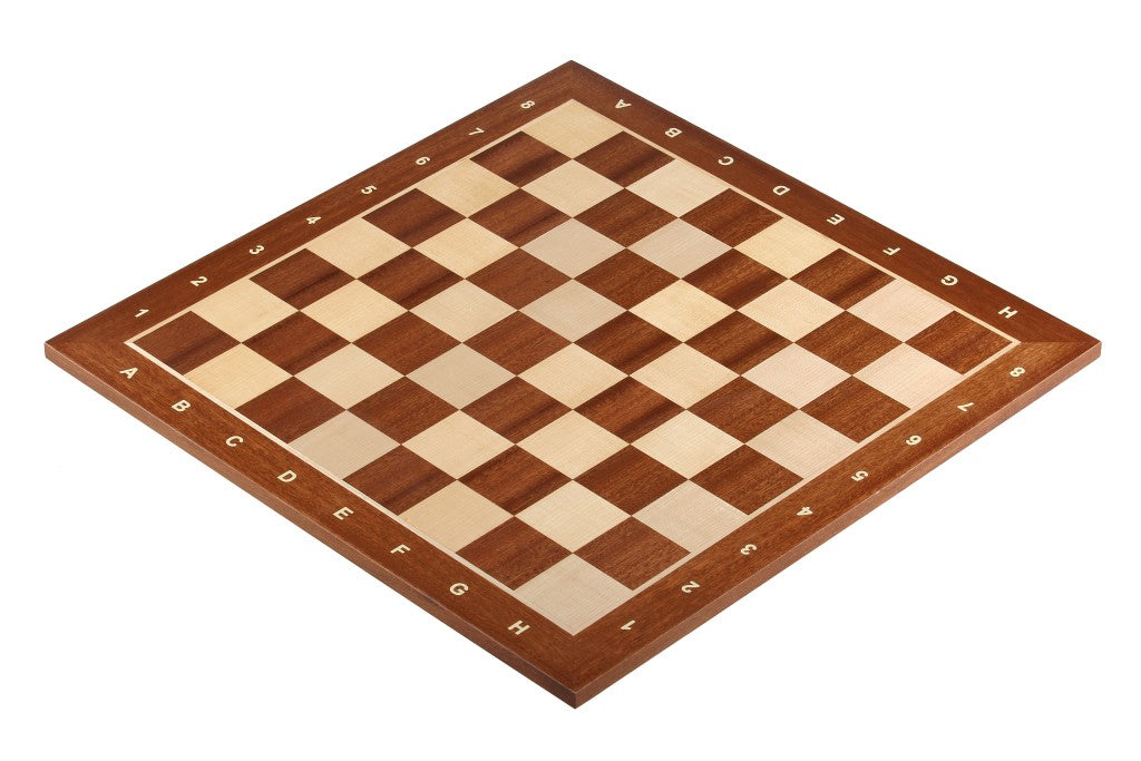 Tablero de ajedrez de caoba y sicomoro de 18,9″ – Con anotación