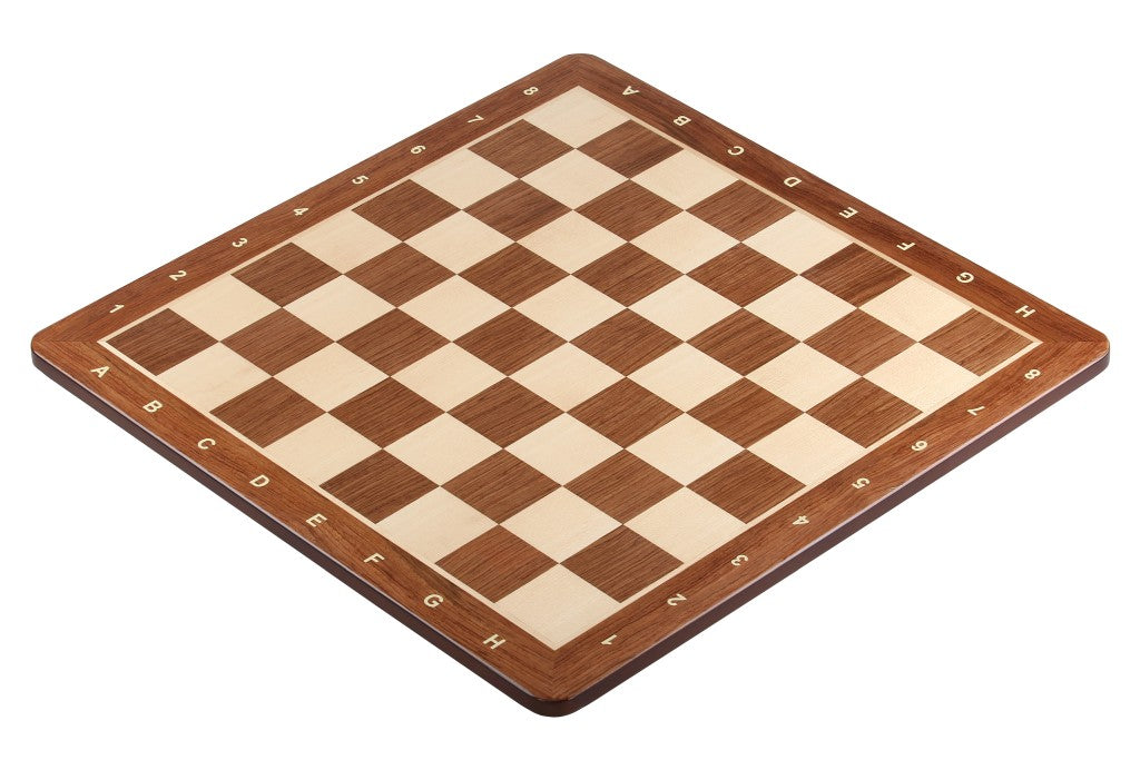 Tablero de ajedrez de 20,5″ de madera de padauk y arce con notación – Estilo torneo
