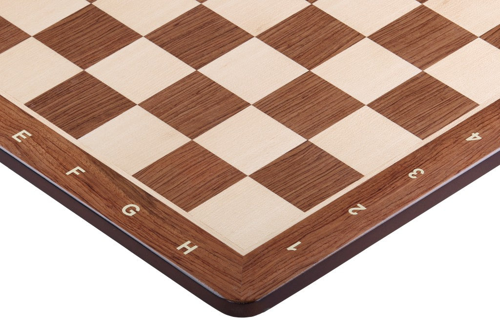 Tablero de ajedrez de palo rojo y sicómoro de 17,3″ con notación, estilo torneo