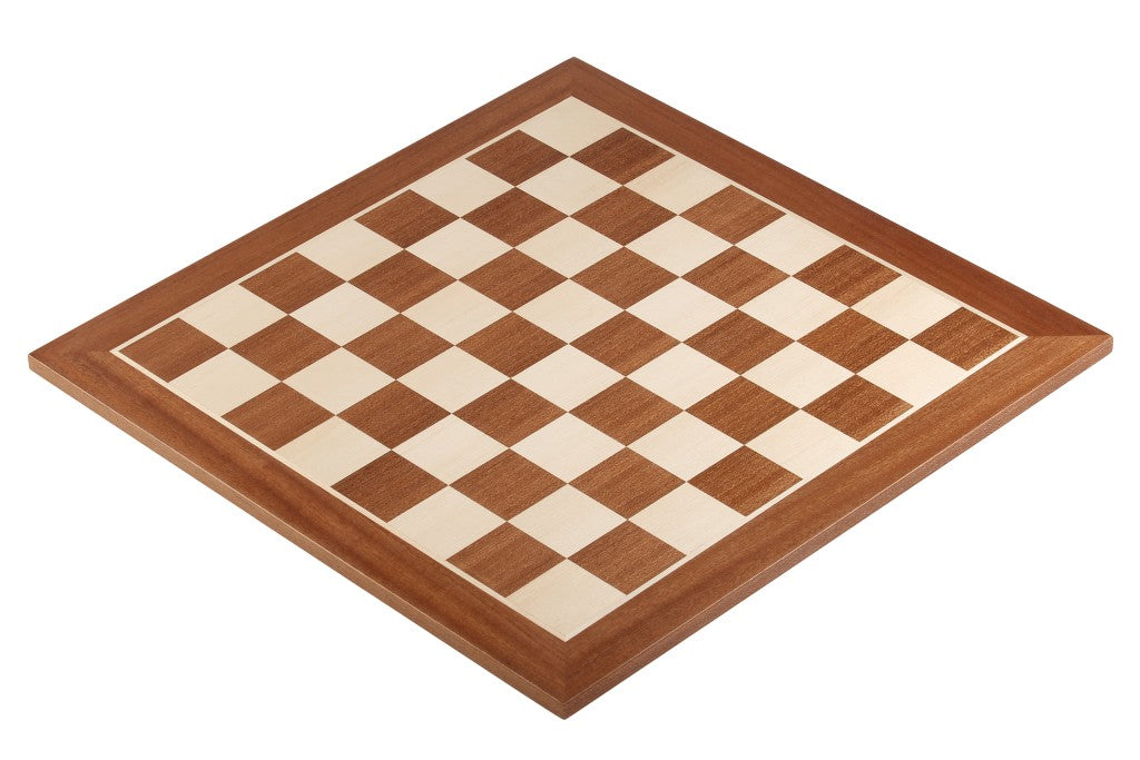 Tablero de ajedrez de caoba y sicomoro de 17,3″ (sin anotaciones)