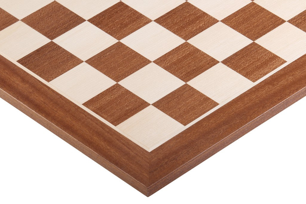 Tablero de ajedrez de caoba y sicomoro de 21,25″ (sin anotaciones)