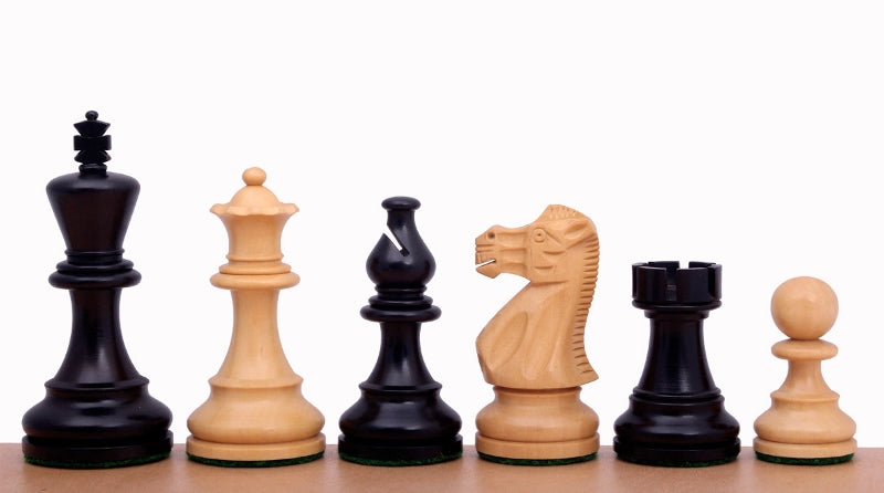 Piezas de ajedrez clásicas: Rey de 8,9 cm, ebonizado y boj