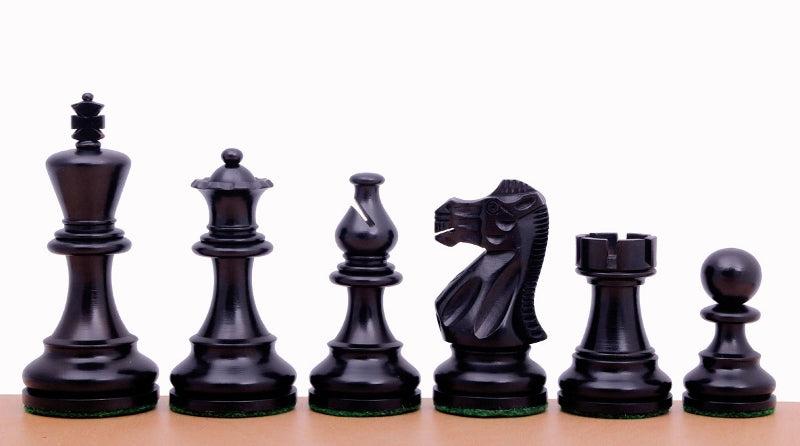 Piezas de ajedrez clásicas: Rey de 8,9 cm, ebonizado y boj