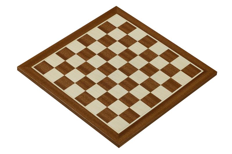Tablero de ajedrez de caoba y sicomoro de 14,2″ (sin anotaciones)