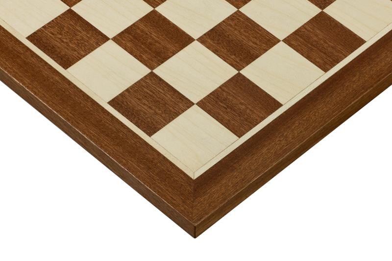 Tablero de ajedrez de caoba y sicomoro de 14,2″ (sin anotaciones)