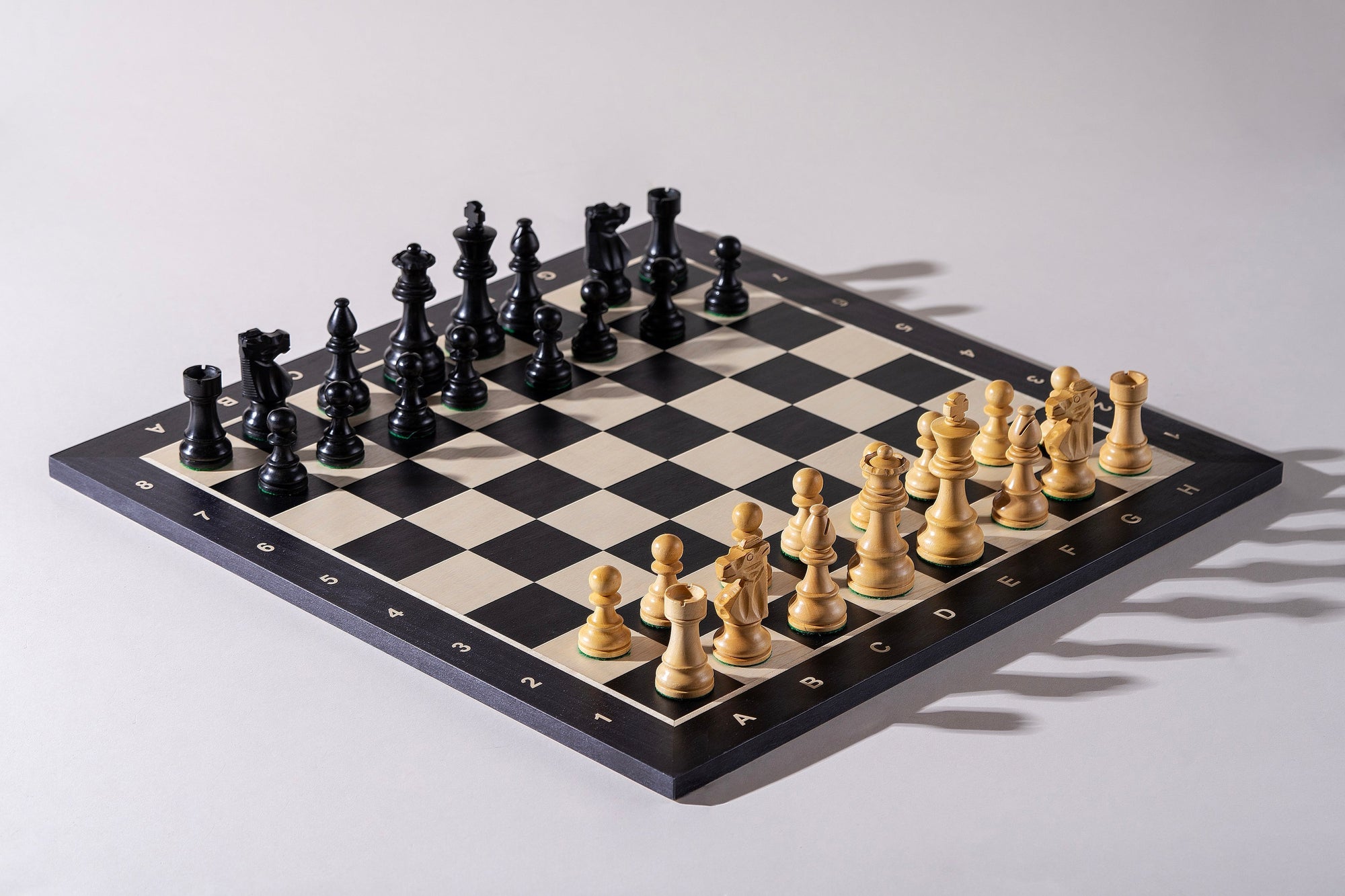 Tablero de ajedrez de caoba negra y arce de 18,9″ (con anotación)