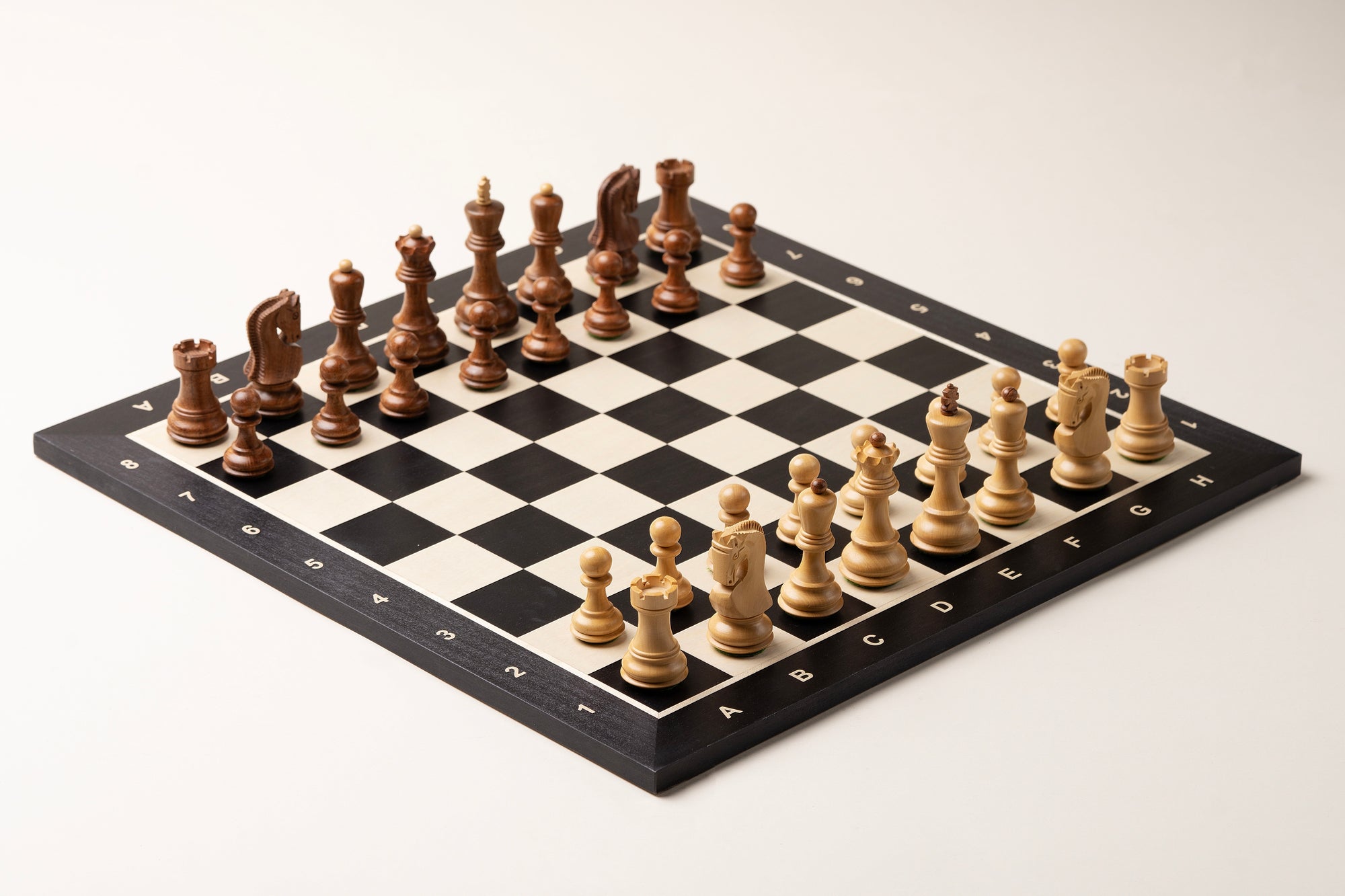 Tablero de ajedrez de caoba negra y arce de 18,9″ (con anotación)
