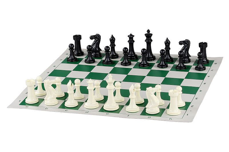 Piezas de ajedrez de plástico de 3,86" con peso de rey y reinas adicionales en blanco y negro