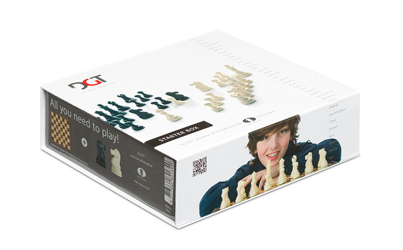 Juego de ajedrez DGT Starter gris con piezas contrapesadas de 8,5 cm de rey
