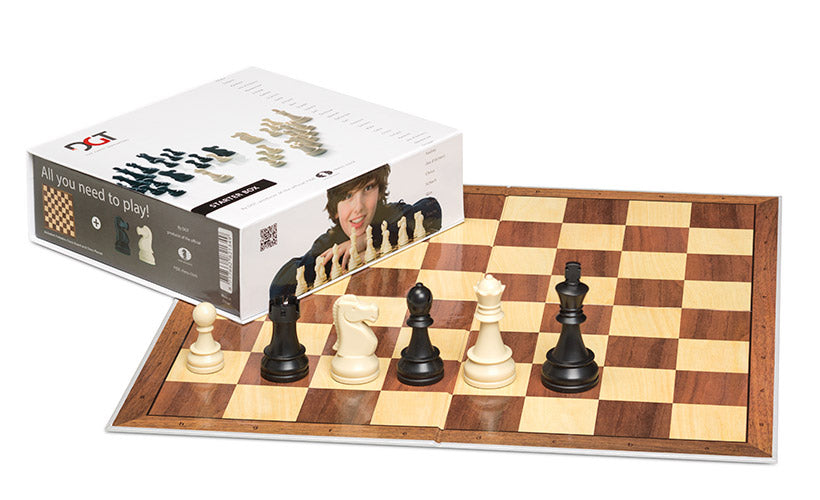 Juego de ajedrez DGT Starter gris con piezas contrapesadas de 8,5 cm de rey