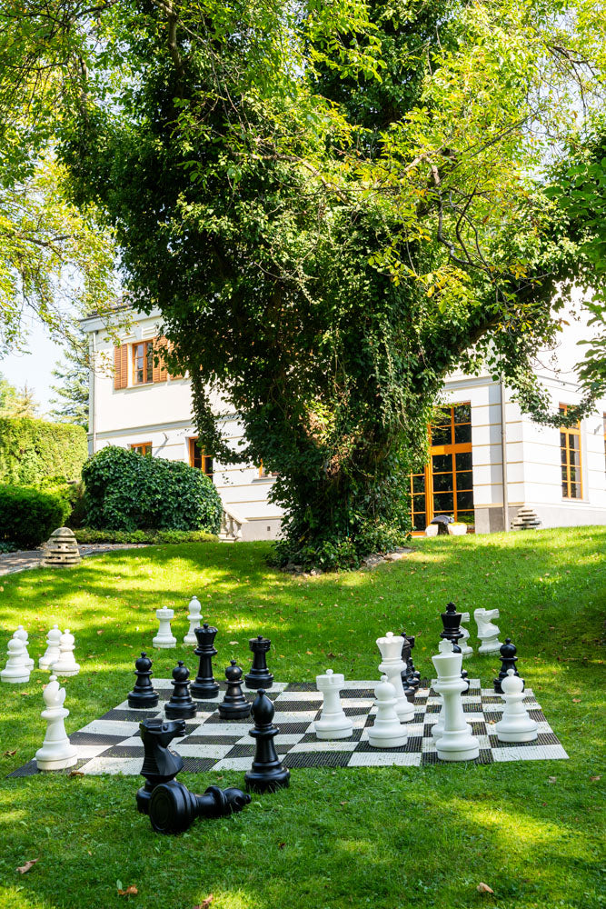 Juego de ajedrez gigante para jardín con tablero de plástico de 25 pulgadas tamaño King