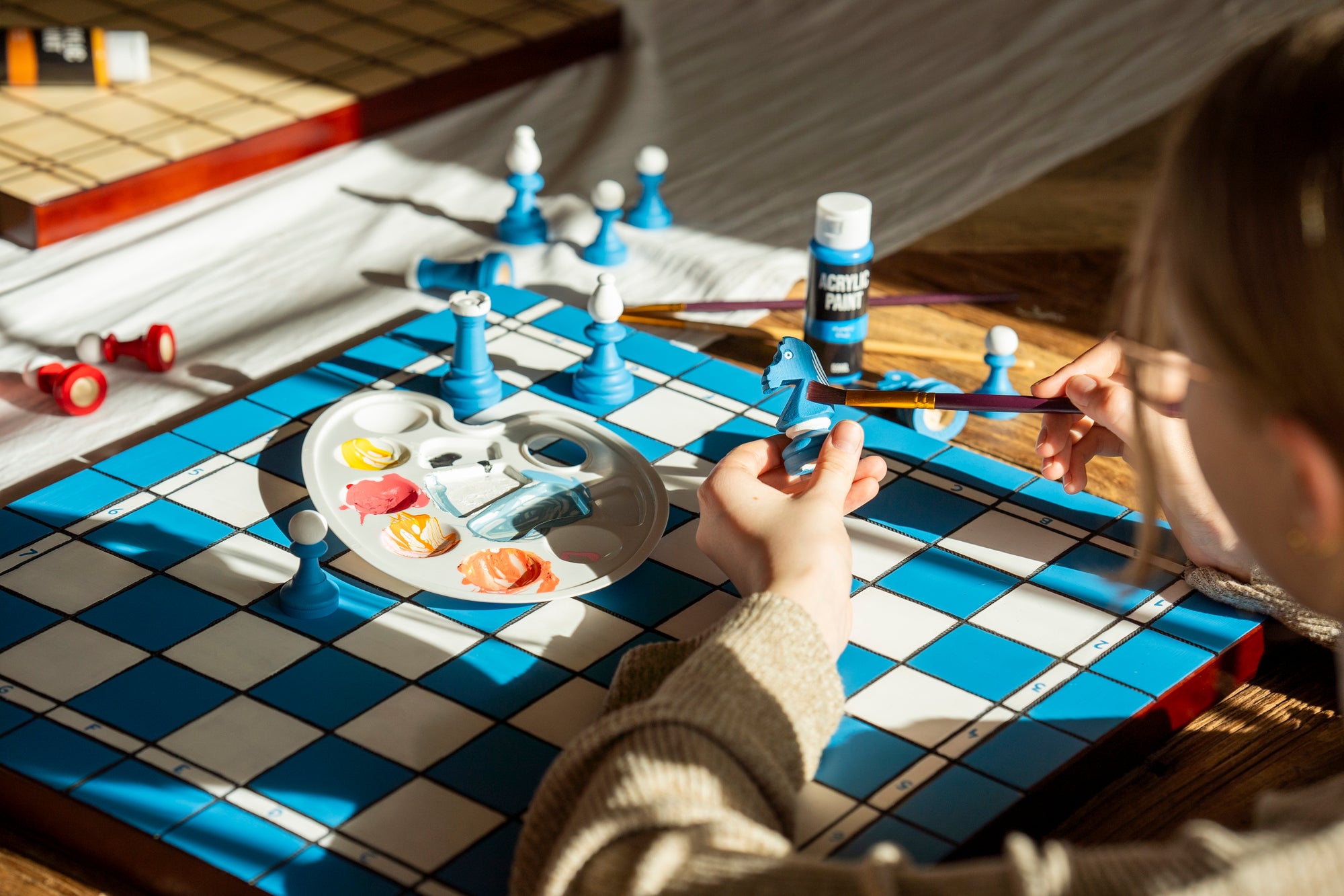 Juego de ajedrez de madera DIY n.° 5: para pintar y ensamblar