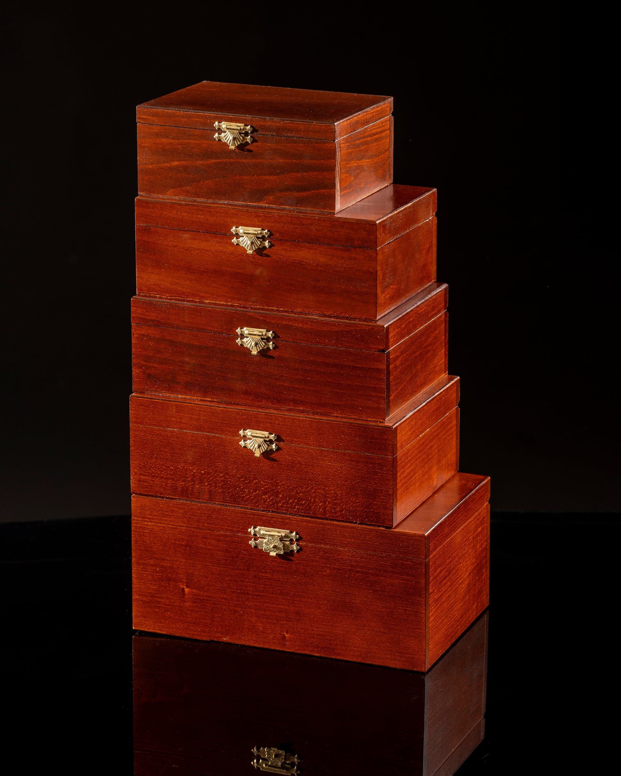 Caja de ajedrez de madera compatible con Staunton n.° 5, acabado oscuro