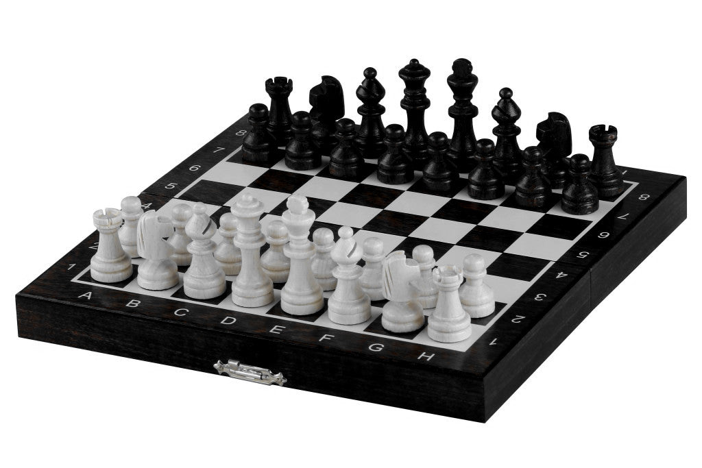 Mini ajedrez magnético de madera negro (1,18" King)