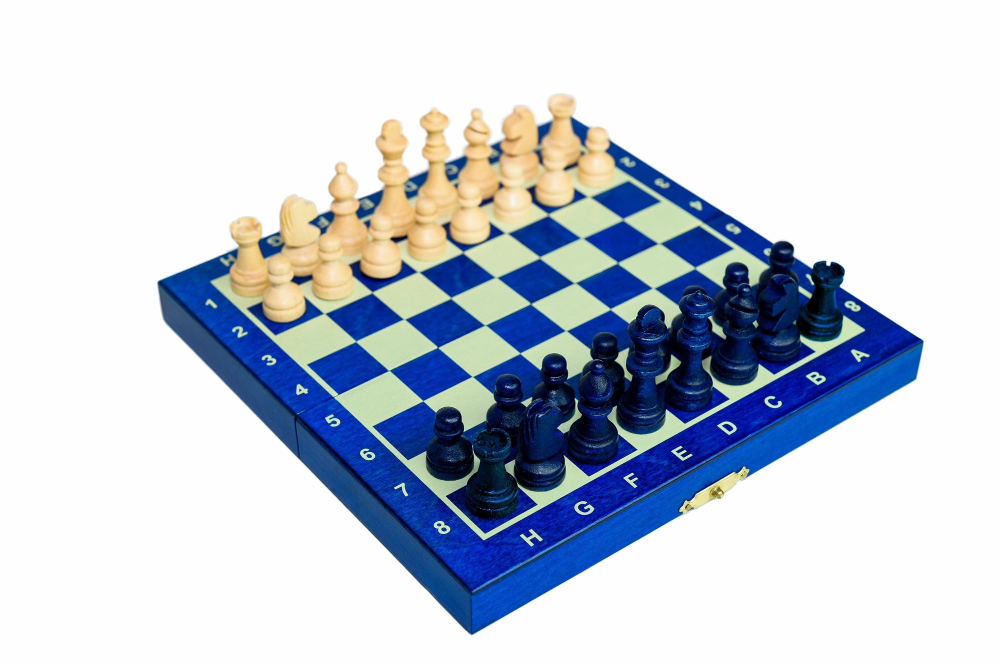 Mini ajedrez magnético de madera azul (1,18" King)
