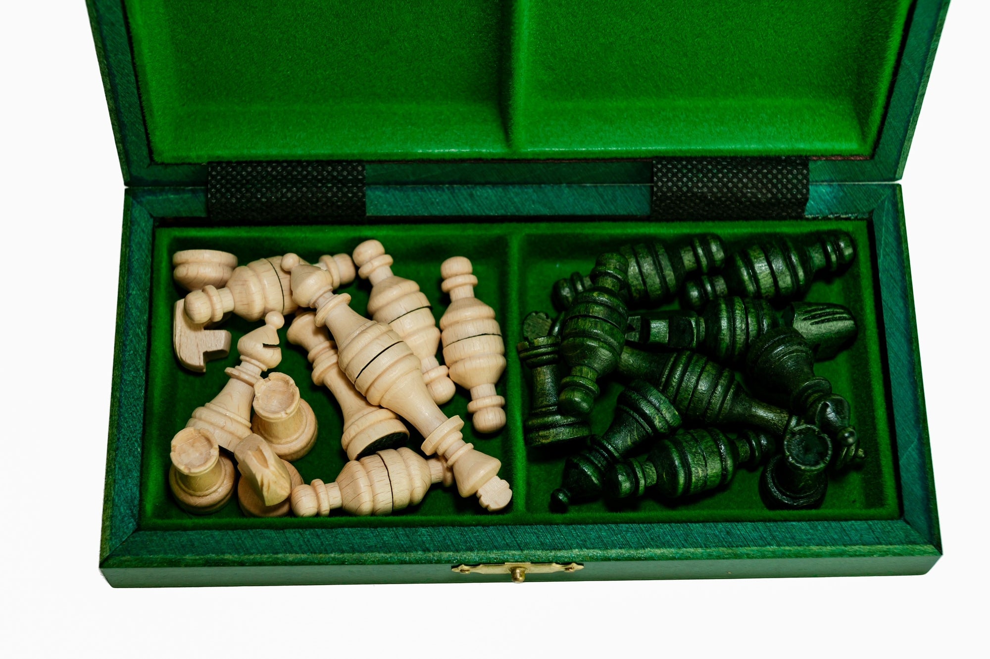 Minijuego de ajedrez magnético de madera – Verde (tablero de 8″)