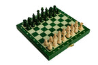 Minijuego de ajedrez magnético de madera – Verde (tablero de 8″)
